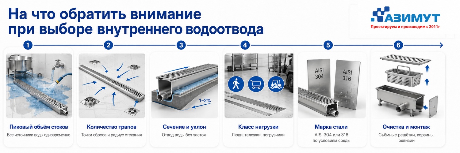 На что обратить внимание при выборе внутреннего водоотвода - ГК Азимут НСК